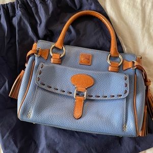 Dooney & Bourke Blue Tan Leather Satchel